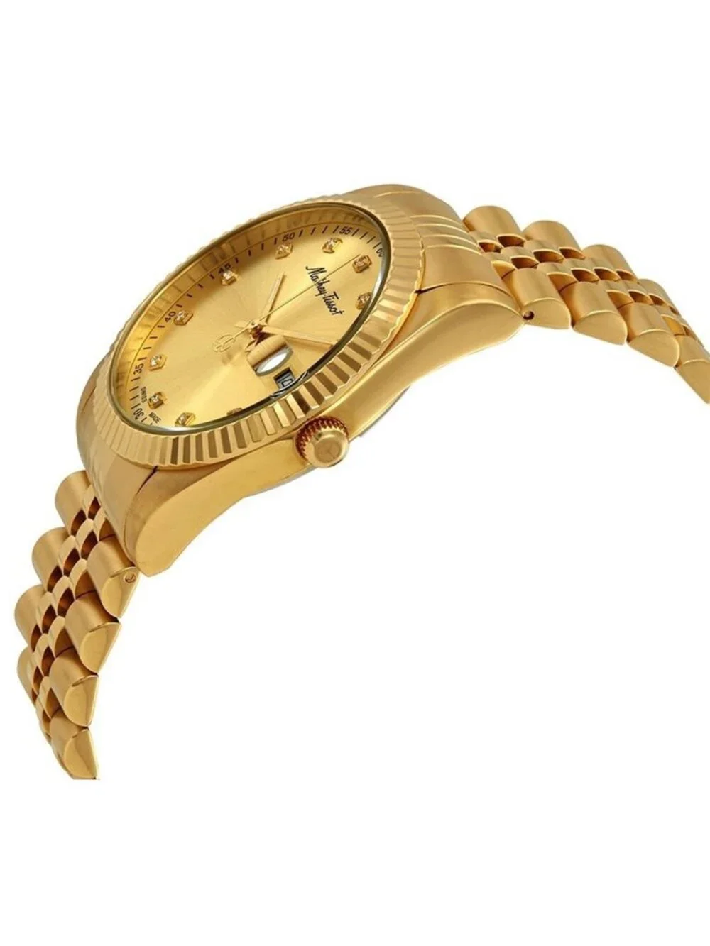 NWT Mathey-Tissot Mathey II Quartz Crystal Gold Dial Men's Watch